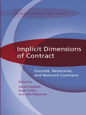 cover image of Implicit Dimensions of Contract